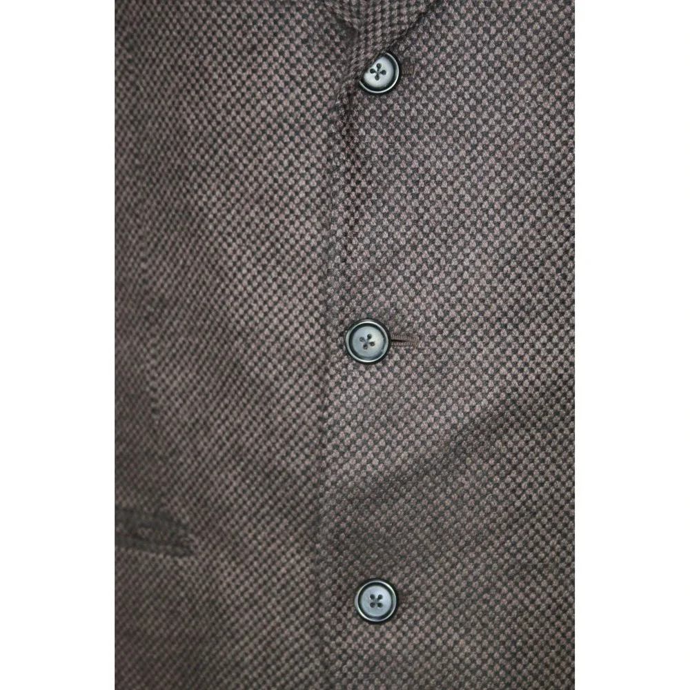VTG Valentino Boutique Blazer Men 38R Brown Check Pure Cashmere Sport Coat Italy - Picture 7 of 16